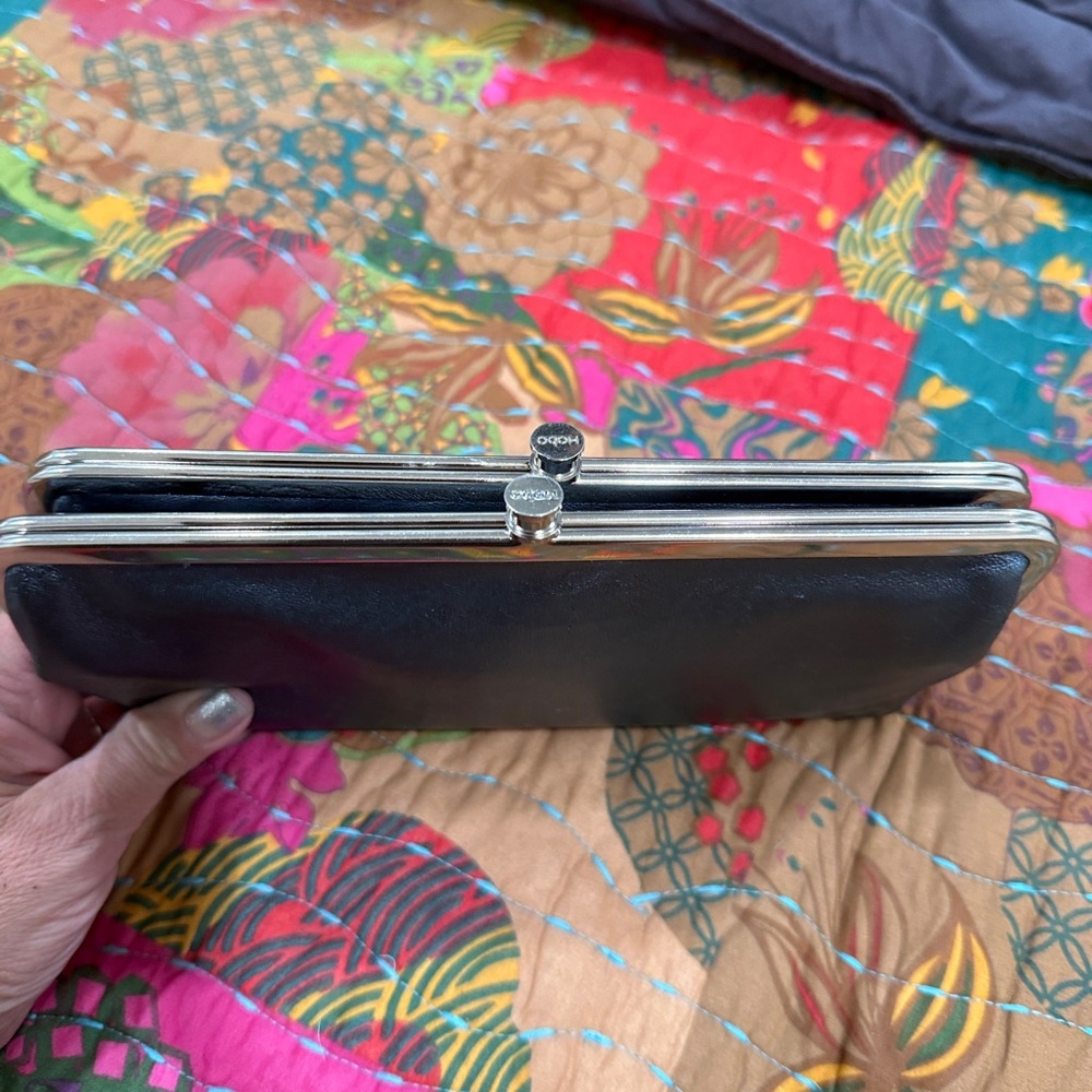 Hobo Blue Leather Frame Clutch - Picture 2 of 9
